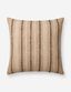 Natural and Blue Striped Polyester Accent Pillow 22" x 22"