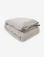 Henley Oat Queen Cotton Duvet Cover with Woven Stripe Design