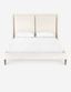 Dover Crescent King-Size Bed with Upholstered Linen Headboard