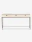 Dove Poplar Contemporary White Home Office Desk with 3 Drawers
