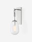 Elegant Polished Nickel 1-Light Sconce with Crystal Clear Glass