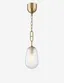 Bruckner Aged Brass 1-Light Pendant with Clear Crystal Glass Shade