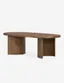 Contemporary Oval Acacia Wood Coffee Table in Rich Brown