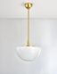Aged Brass 1-Light Bowl Pendant with White Glass Shade