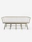 Shaker Style Spindle Long Bench with Grey Leather Cushion