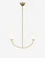 Galassia Burnished Brass 30" Linear Chandelier with Milk White Shade