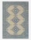 Ivory and Blue Medallion Wool Blend Area Rug 2' x 3'