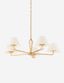 Elegant Gold and Black 5-Light Chandelier with Linen Shades