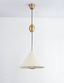 Maria Adjustable Pendant Light in Patina Brass with Soft Sand Shade