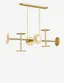Elegant Burnished Brass 8-Light Linear Chandelier with Milk White Globes