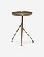 Araceli Raw Brass Round Stone and Metal Side Table