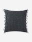 Majere Navy Linen 20" Round Tasseled Throw Pillow