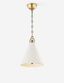 Aged Brass and White Plaster 1-Light Pendant with Steel Shade