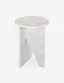 White Round Marble Contemporary Side Table