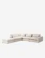 Essence Natural 131" Beige 4-Piece Sectional Sofa with Ottoman