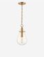 Elegant Aged Brass and Glass LED Pendant Light for Indoor/Outdoor