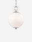 Elysian Globe Pendant Light in Polished Nickel with Opal Shade