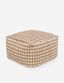 Mahina Handwoven Jute and Cotton Checked Pouf in Khaki and White
