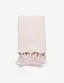 Blush Chunky Textured Weave Embroidered Throw with Braided Tassels