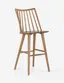 Sandy Oak Backless Saddle Style Leather Bar Stool 44''