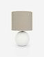 Vivienne Airy Sphere White Ceramic Table Lamp with Linen Shade